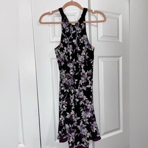 Floral Black and Purple Women's Dress
